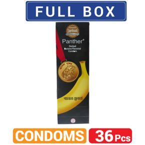 Panther - Dotted Banana Flavored Condoms - Full Box - 3x12= 36pcs Condom