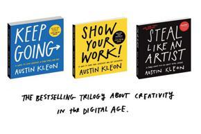 3 Book Set by Austin Kleon (Book Been) Steal Like an Artist, Show Your Work, Keep Going