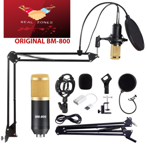 BM 800 Condenser Microphone, BM800, 800fx, XLR to 3.5mm Audio Cable, POP Filter, Anti Wind Foam, Shock Mount, Flexible Stand, Clip