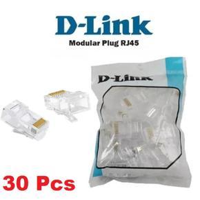 30 pcs RJ45 Plug Ethernet Gold Plated Network Connector - 30 piece RJ45 Network Connector CAT5e CAT6 Transparent Networking Cable Connectors