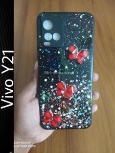 For Vivo Y21 Soft Silicon Butterfly Case back cover