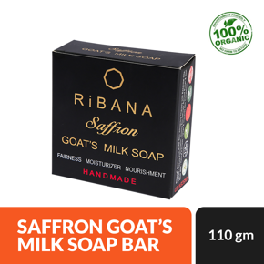 Ribana Organic Saffron Goat's Milk Beauty Soap Bar- 110gm