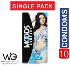 Moods - Dotted Condoms - Large Single Pack - 10x1=10pcs