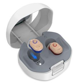 Hearing Aid Rechargeable Invisible Mini Sound Amplifier Hearing Assist with Magnetic Contact Charging Box