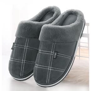 Men shoes winter Slippers Suede Gingham Plush Velvet Indoor shoes for Men Home Slippers 2021 Non slip Waterproof Male slipper