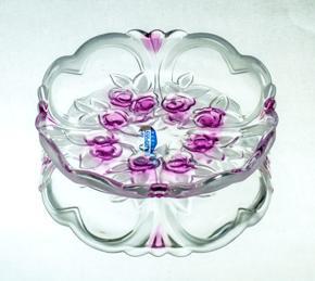 High Quality multi color Heart Shape Glass Fruit/ /Desert serving Plate 6 pcs set