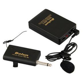 Clip-on Wireless Microphone with Transmitter & Receiver for Speaking WR601-black