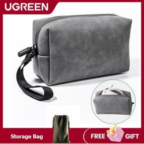 UGREEN Electronics Accessories Organizer Bag Leather Storage Box Charger Headset Mouse Storage Bag for Wired Earphone USB Cable Cell Phones PC Accessories