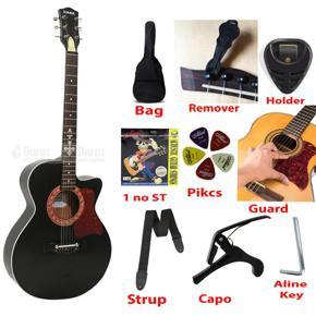 DARK DK-200B Semi Electric Guitar Basswood 6 Strings Folk Acoustic Guitar with Bag Picks