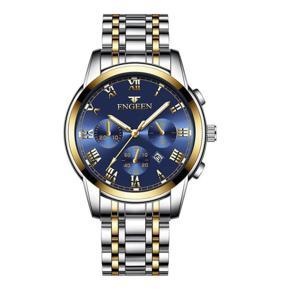 FNGEEN 4006 High Quality Luxury Men's Watch Waterproof Luminous Calendar Stainless Strap Wristwatch For Men