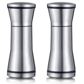 Salt and Pepper Shakers, Stainless Steel Salt and Pepper Grinders Refillable Pepper Grinder, Pepper Mill,2 Pieces