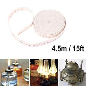 4.5m/15ft Flat Cotton Oil Lamp Wick Roll For Oil Lamps Lanterns