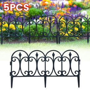 5pcs Plastic Garden Edging Lawn Yard Plant Flower Fence Border Pannel Landscape
