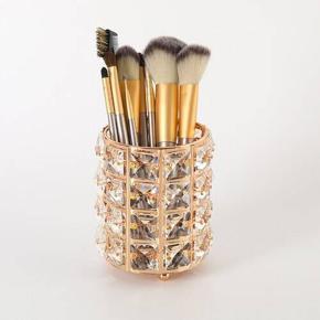 Makeup Brush Holder Golden Crystal