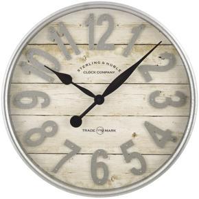 Better Homes & Gardens Indoor 20" White and Galvanized Raised Arabic Farmhouse Wall Clock