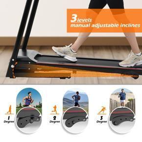 YY 2HP Folding Electric Treadmill for Home Workout Foldable & Portable Walking/ Running Machine with Ipad/ Cup Holder Music Speakers,Black,DR421