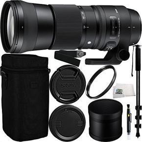 Sigma 150-600mm f/5-6.3 DG OS HSM Contemporary Lens for Canon EF Bundle Includes Manufacturer Accessories + 72 inch Monopod with Quick Release + UV Filter + Lens Pen + Microfiber Cleaning Cloth