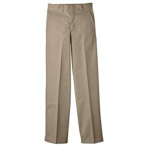 Dickies Boys School Uniform Classic Fit Straight Leg Flat Front Pants, Sizes 4-20 & Husky