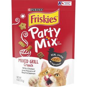 Friskies Cat Treats, Party Mix Mixed Grill Crunch, 6 oz. Pouch