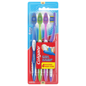 Colgate Extra Clean Full Head Toothbrush, Soft - 4 Count