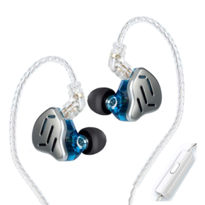 KZ ZAX 16 Driver Hybrid In-Ear Earphones With Mic – Silver